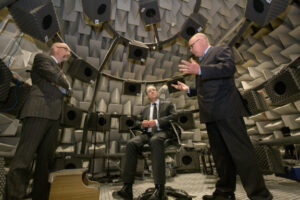 Left to right: Professor David Alpine, Hon. Greg Hunt MP, Vice-Chancellor Professor S Bruce Dowton