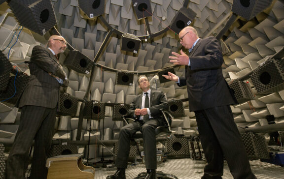 Left to right: Professor David Alpine, Hon. Greg Hunt MP, Vice-Chancellor Professor S Bruce Dowton