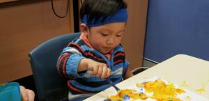 One year old, Austin, is thriving with his cochlear implant.