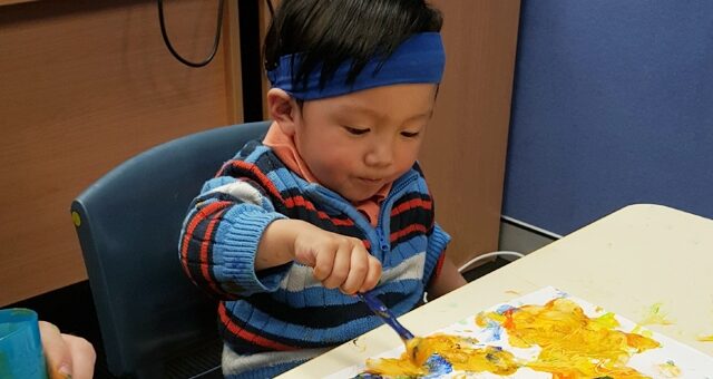 One year old, Austin, is thriving with his cochlear implant.