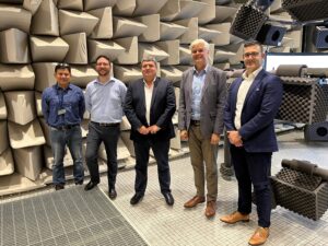 Pictured from L to R is: Jorge Mejia (Head of Signal Processing, NAL), Padraig Kitterick (Head of Audiological Science, NAL), Oliver Chupin (APAC President, WS Audiology), Brent Edwards (Director of NAL) and James Benston (Managing Director, WS Audiology)