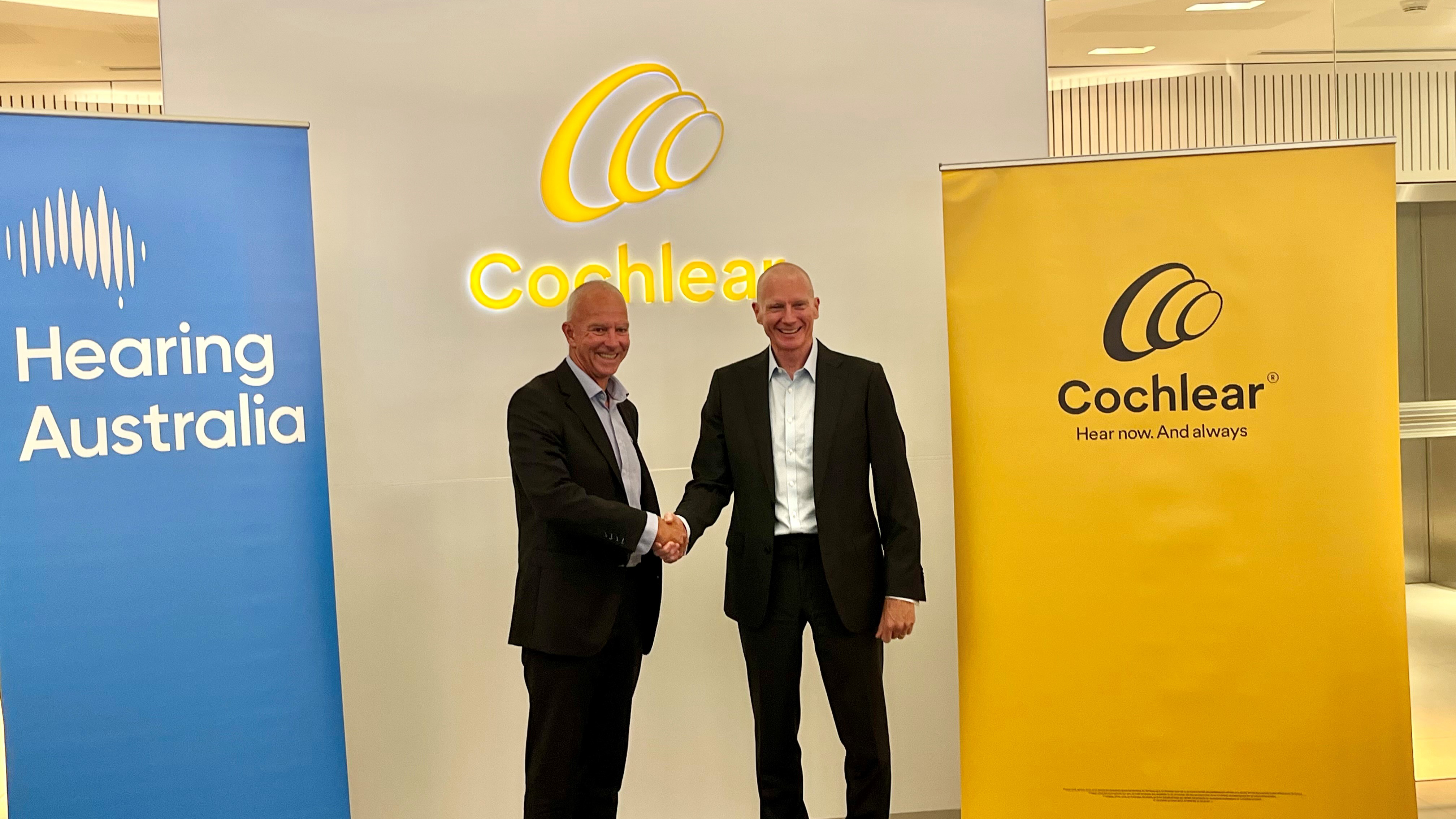 Hearing Australia Managing Director, Kim Terrell, and Cochlear CEO and President, Dig Howitt